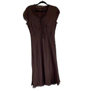 Cynthia Howie Chocolate Brown Maxi Silk Vintage Fairy 90s Fall Women's 12